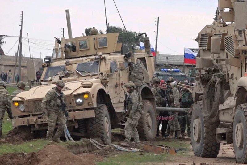 ببینید ، برخورد خودروهای نظامی روسیه و آمریکا در سوریه