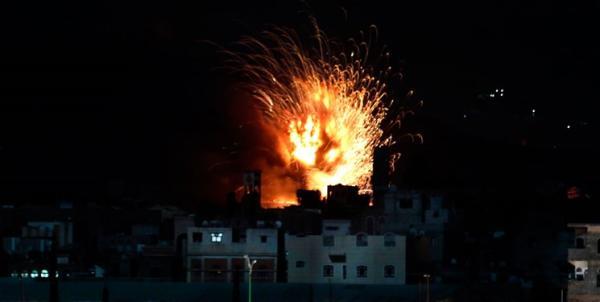 حملات هوایی شدید ائتلاف سعودی به مرکز یمن
